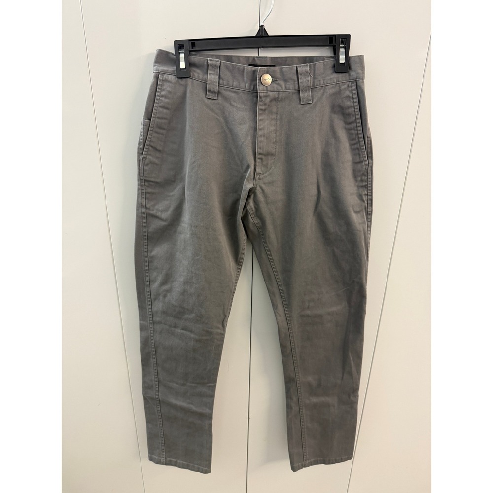 RVCA Week-End Fit Grey Chino Pants Mens Size 28 Slim Straight Trousers